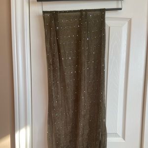 Green sparkly sheer scarf